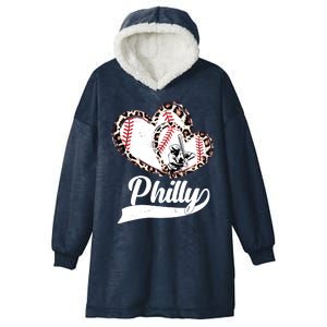 Cute Philly Philadelphia Baseball Hearts Hooded Wearable Blanket