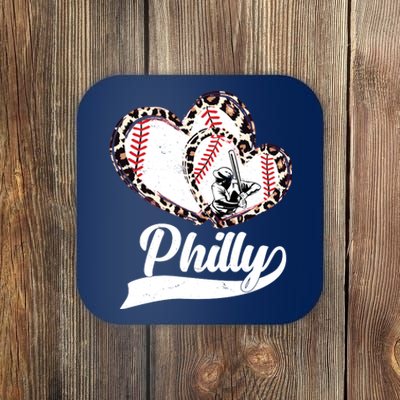 Cute Philly Philadelphia Baseball Hearts Coaster