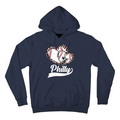 Cute Philly Philadelphia Baseball Hearts Tall Hoodie