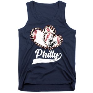 Cute Philly Philadelphia Baseball Hearts Tank Top