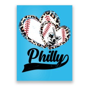 Cute Philly Philadelphia Baseball Hearts Poster