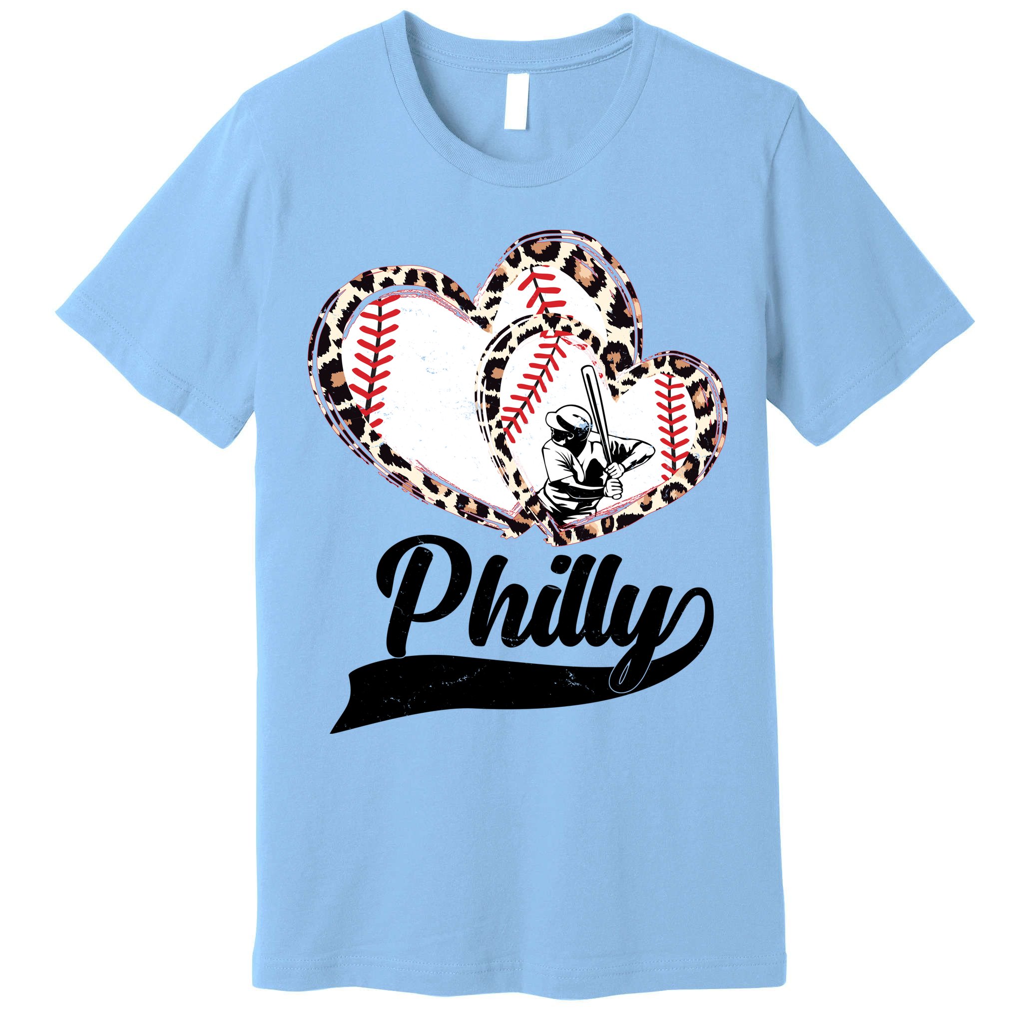 Cute Philly Philadelphia Baseball Hearts Premium T-Shirt