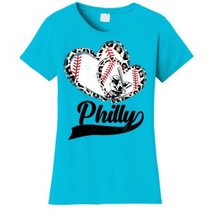 Cute Philly Philadelphia Baseball Hearts Women's T-Shirt