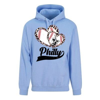 Cute Philly Philadelphia Baseball Hearts Unisex Surf Hoodie