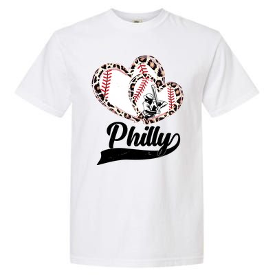 Cute Philly Philadelphia Baseball Hearts Garment-Dyed Heavyweight T-Shirt