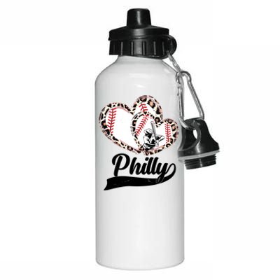 Cute Philly Philadelphia Baseball Hearts Aluminum Water Bottle