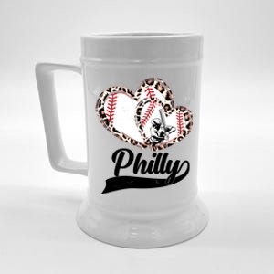 Cute Philly Philadelphia Baseball Hearts Beer Stein