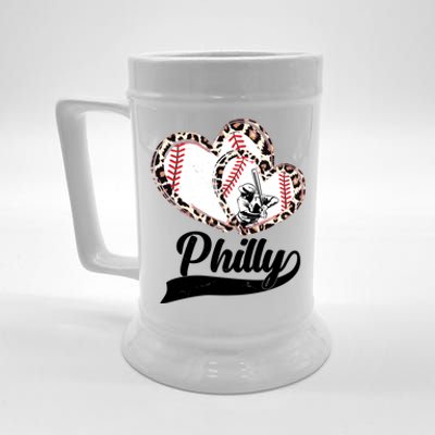 Cute Philly Philadelphia Baseball Hearts Beer Stein