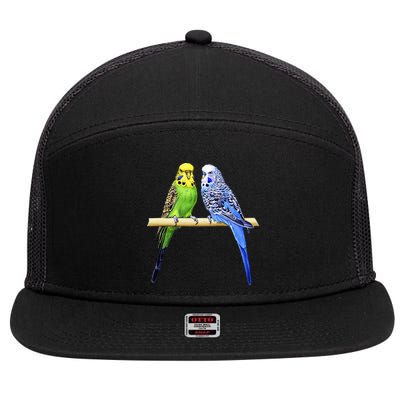 Colorful Parrots Parrot Birds Bird Lover Parakeets 7 Panel Mesh Trucker Snapback Hat