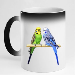 Colorful Parrots Parrot Birds Bird Lover Parakeets 11oz Black Color Changing Mug