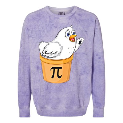 Chicken Pot Pie Gift Funny Math Pun Chicken Pot Pi 3 14 Gift Colorblast Crewneck Sweatshirt