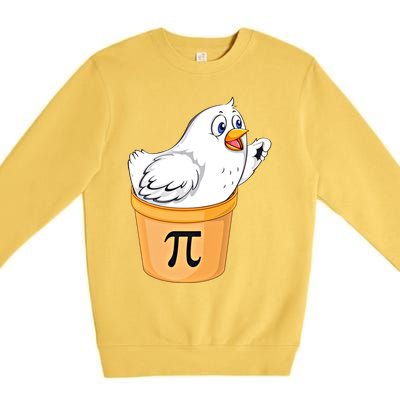 Chicken Pot Pie Gift Funny Math Pun Chicken Pot Pi 3 14 Gift Premium Crewneck Sweatshirt