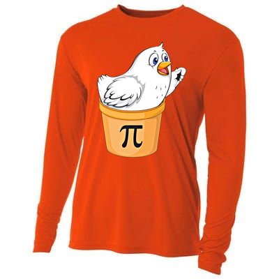 Chicken Pot Pie Gift Funny Math Pun Chicken Pot Pi 3 14 Gift Cooling Performance Long Sleeve Crew