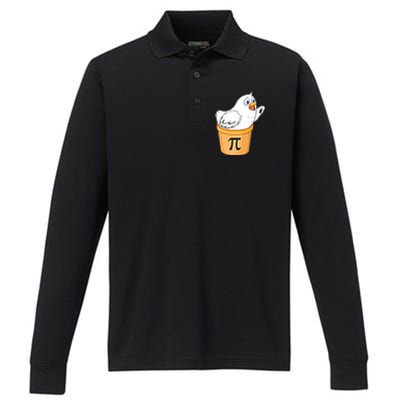 Chicken Pot Pie Gift Funny Math Pun Chicken Pot Pi 3 14 Gift Performance Long Sleeve Polo