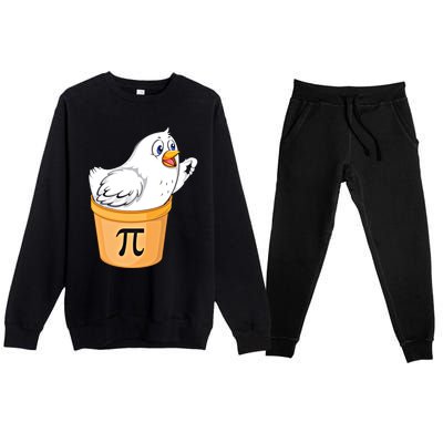 Chicken Pot Pie Gift Funny Math Pun Chicken Pot Pi 3 14 Gift Premium Crewneck Sweatsuit Set