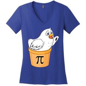 Chicken Pot Pie Gift Funny Math Pun Chicken Pot Pi 3 14 Gift Women's V-Neck T-Shirt