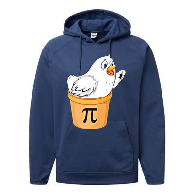 Chicken Pot Pie Gift Funny Math Pun Chicken Pot Pi 3 14 Gift Performance Fleece Hoodie