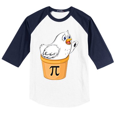 Chicken Pot Pie Gift Funny Math Pun Chicken Pot Pi 3 14 Gift Baseball Sleeve Shirt