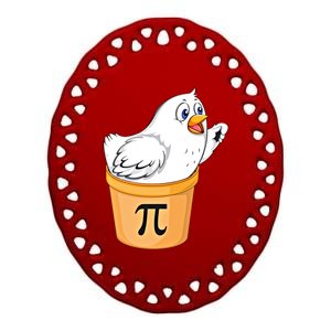 Chicken Pot Pie Gift Funny Math Pun Chicken Pot Pi 3 14 Gift Ceramic Oval Ornament