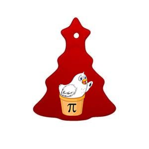 Chicken Pot Pie Gift Funny Math Pun Chicken Pot Pi 3 14 Gift Ceramic Tree Ornament