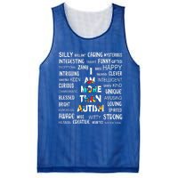 Colorful Puzzle Piece Ribbon I Am More Than Autism Awareness Gift Mesh Reversible Basketball Jersey Tank