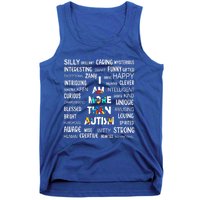 Colorful Puzzle Piece Ribbon I Am More Than Autism Awareness Gift Tank Top