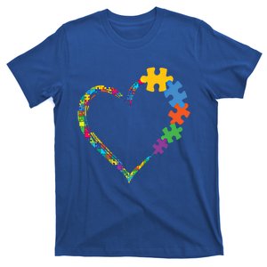 Colorful Puzzle Pieces Autism Awareness Autism Heart Gift T-Shirt