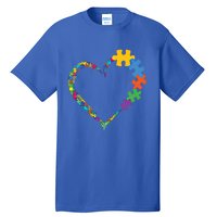 Colorful Puzzle Pieces Autism Awareness Autism Heart Gift Tall T-Shirt