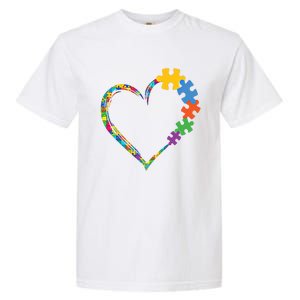 Colorful Puzzle Pieces Autism Awareness Autism Heart Gift Garment-Dyed Heavyweight T-Shirt