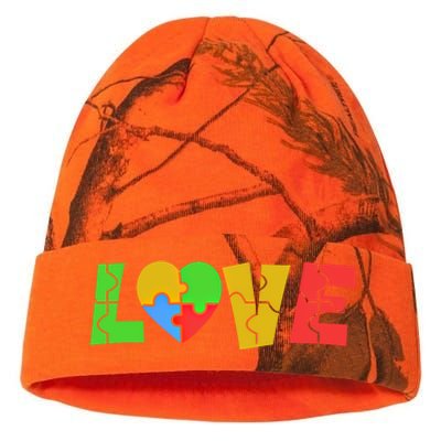 Colorful Puzzle Pieces Autism Awareness Coloured Love Heart Cool Gift Kati Licensed 12" Camo Beanie