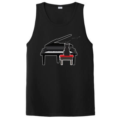 Cat Playing Piano Music Lover Funny PosiCharge Competitor Tank