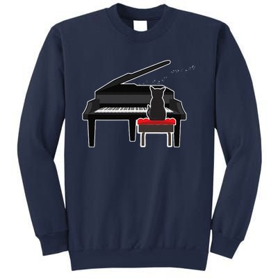 Cat Playing Piano Music Lover Funny Sweatshirt