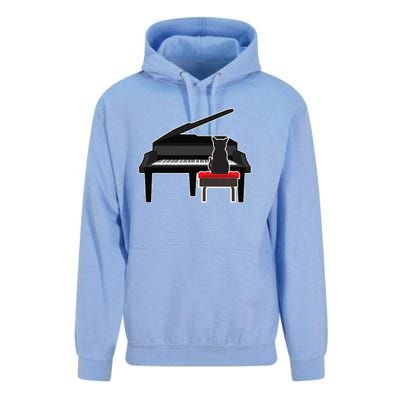 Cat Playing Piano Music Lover Funny Unisex Surf Hoodie