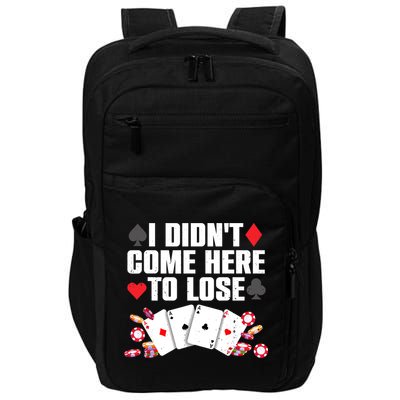 Cool Poker Player Art Casino Lover Gamblers Impact Tech Backpack
