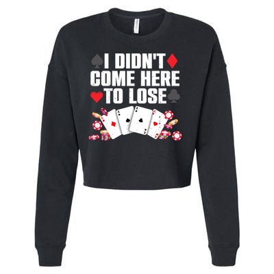 Cool Poker Player Art Casino Lover Gamblers Cropped Pullover Crew