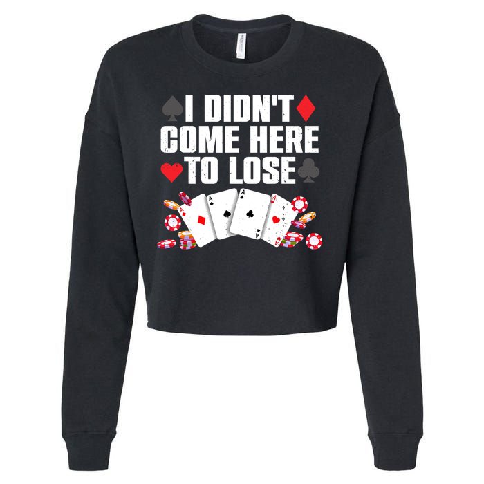Cool Poker Player Art Casino Lover Gamblers Cropped Pullover Crew
