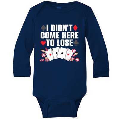 Cool Poker Player Art Casino Lover Gamblers Baby Long Sleeve Bodysuit