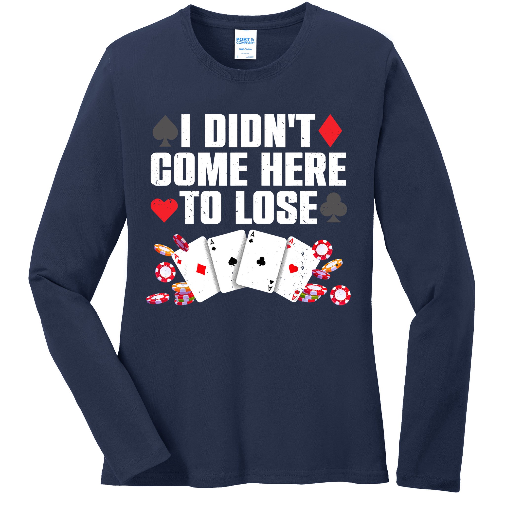 Cool Poker Player Art Casino Lover Gamblers Ladies Long Sleeve Shirt