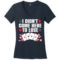Cool Poker Player Art Casino Lover Gamblers Women's V-Neck T-Shirt