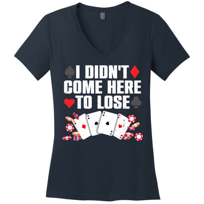 Cool Poker Player Art Casino Lover Gamblers Women's V-Neck T-Shirt