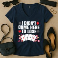 Cool Poker Player Art Casino Lover Gamblers Women's V-Neck T-Shirt