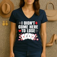 Cool Poker Player Art Casino Lover Gamblers Women's V-Neck T-Shirt