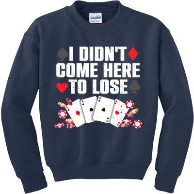 Cool Poker Player Art Casino Lover Gamblers Kids Sweatshirt