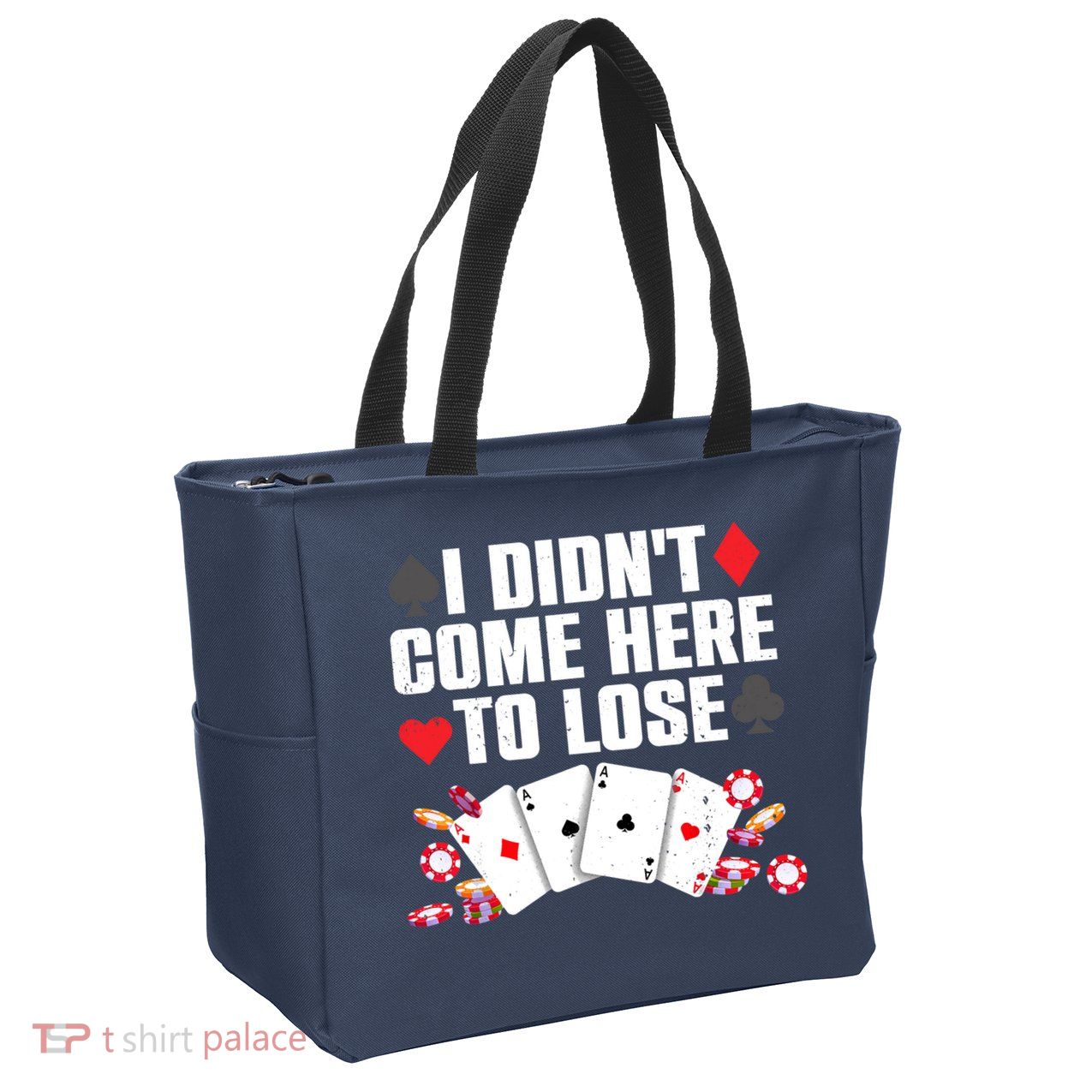 Cool Poker Player Art Casino Lover Gamblers Zip Tote Bag