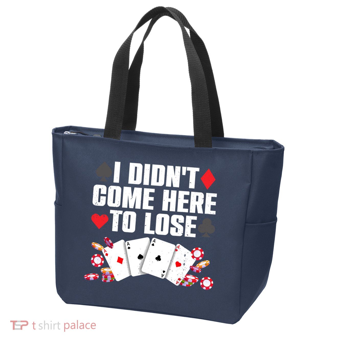 Cool Poker Player Art Casino Lover Gamblers Zip Tote Bag