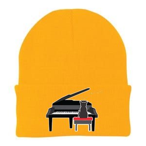 Cat Playing Piano Music Lover Funny T Knit Cap Winter Beanie