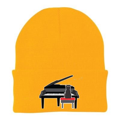 Cat Playing Piano Music Lover Funny T Knit Cap Winter Beanie