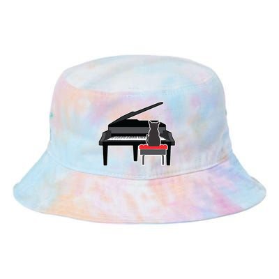 Cat Playing Piano Music Lover Funny T Tie Dye Newport Bucket Hat