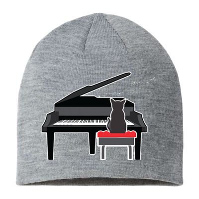 Cat Playing Piano Music Lover Funny T Sustainable Beanie