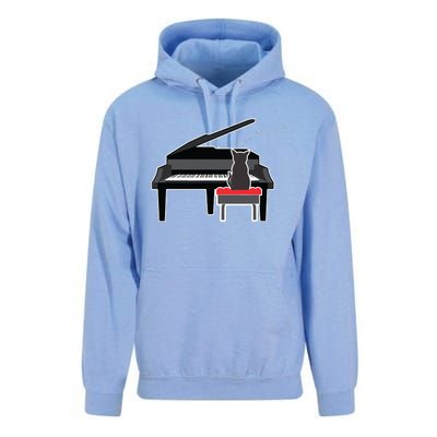 Cat Playing Piano Music Lover Funny T Unisex Surf Hoodie